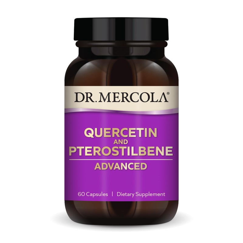 Dr. Mercola Quercetin & Pterostilbene Advanced - Supports Respiratory & Immune Health - 500 mg Quercetin - High-Bioavailability Formula - Non-GMO, Gluten-Free & Soy Free - 60 Capsules (30 Servings) - Image 1